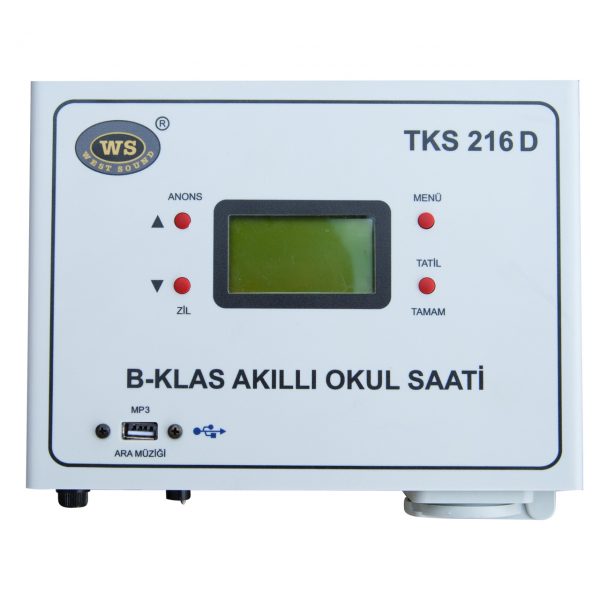 TKS 216D B-KLAS PROGRAMLI (DUVAR TİPİ) USB GİRİŞLİ OKUL SAATİ